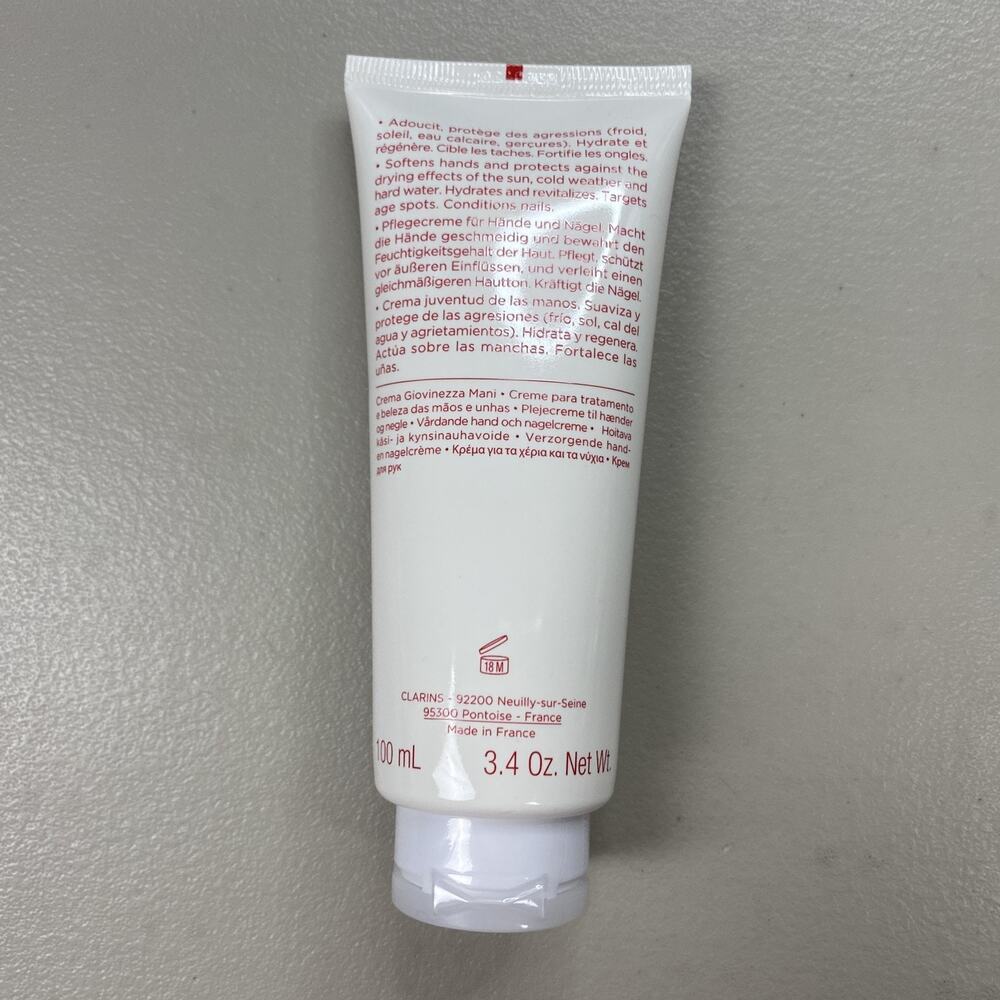 Clarins Hand And Nail Treatment Cream 3.4 Oz 100 ML Softens Hands Made In France - Picture 2 of 5